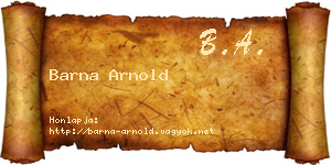 Barna Arnold névjegykártya