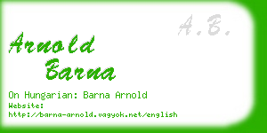 arnold barna business card